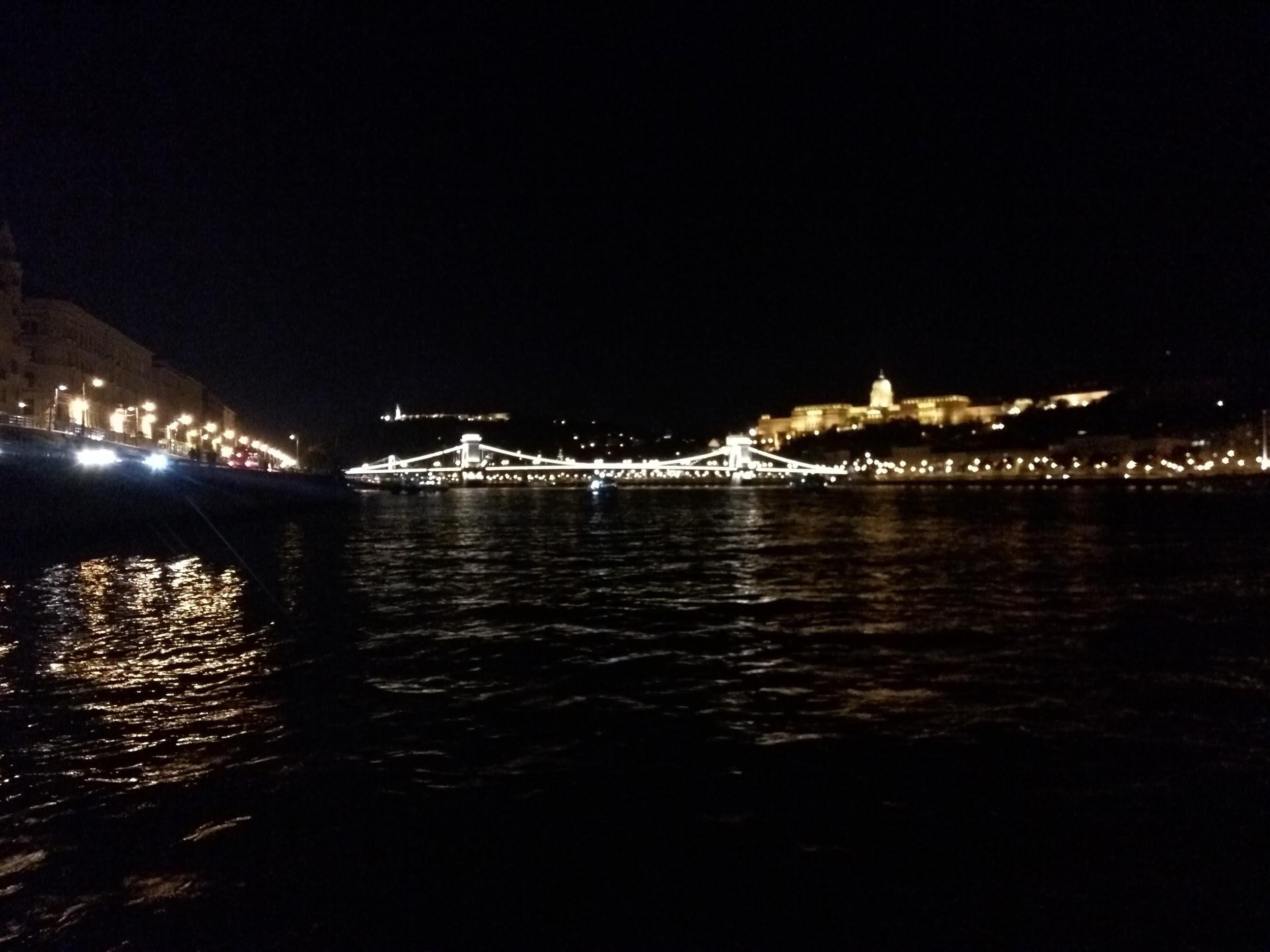Night scene of river in Budapest