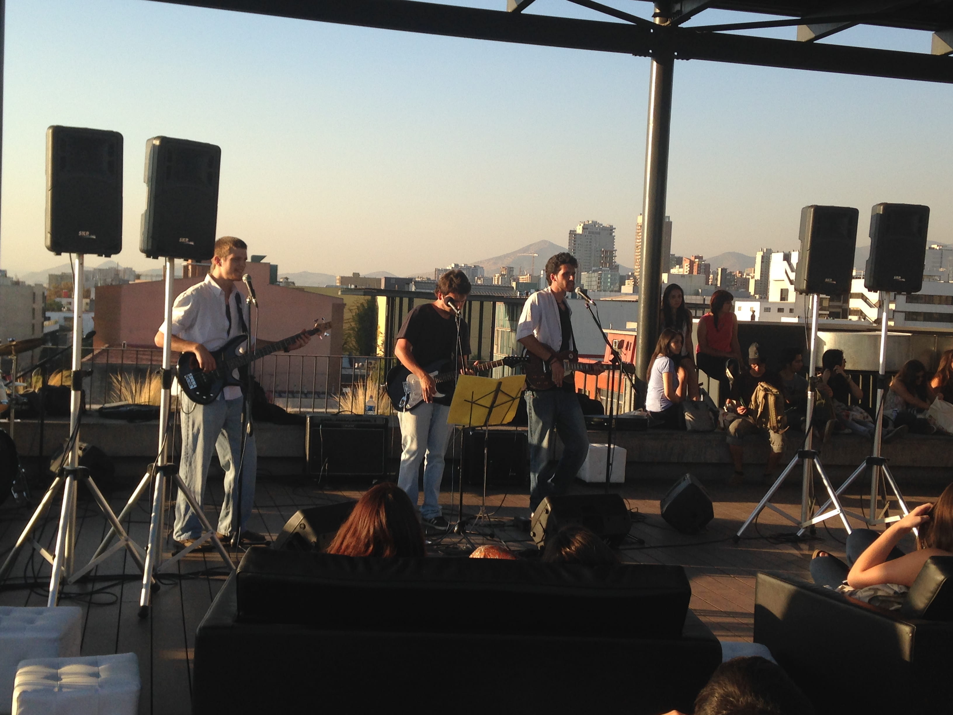 Student band performing on the rooftop.