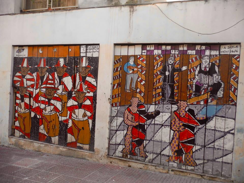 A mural spotted in Montevideo's Ciudad Vieja featuring candombe music and dance. (Photo Credit: Matt Randolph)