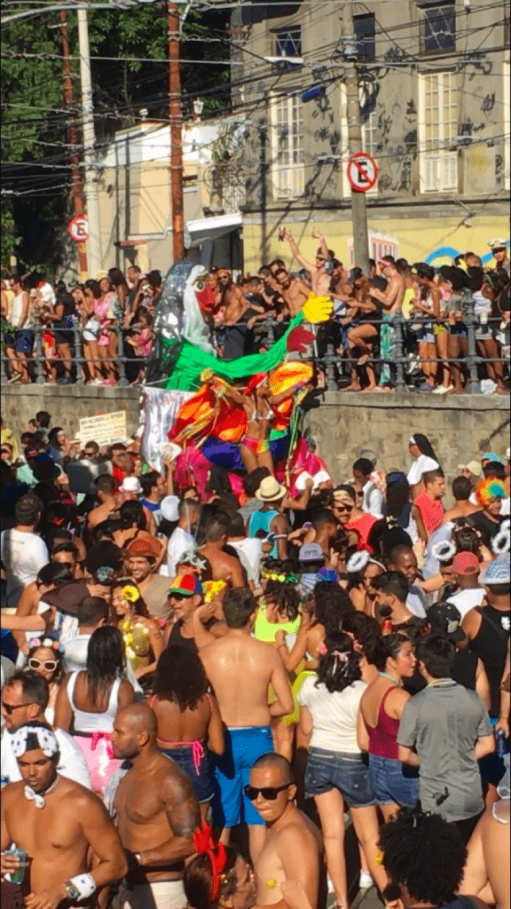 Large crowd during Carnaval in Rio de Janeiro