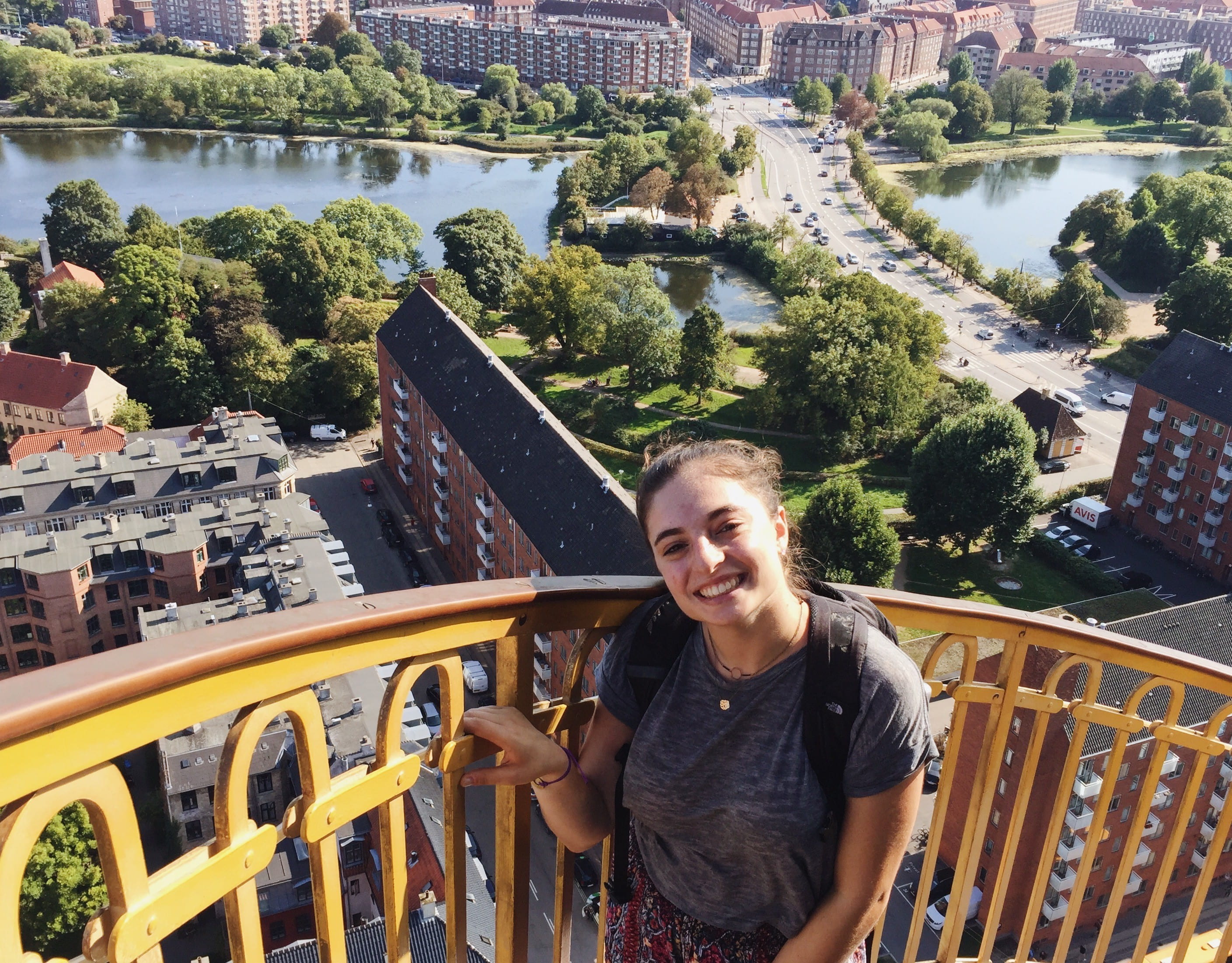 Talia with view of Copenhagen behind her