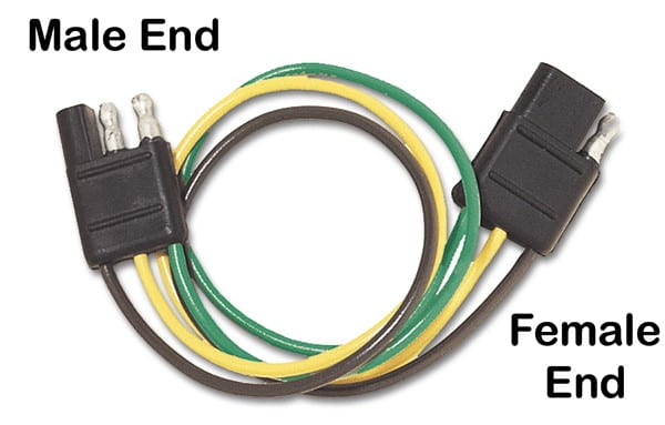 a wire cable with male and female ends