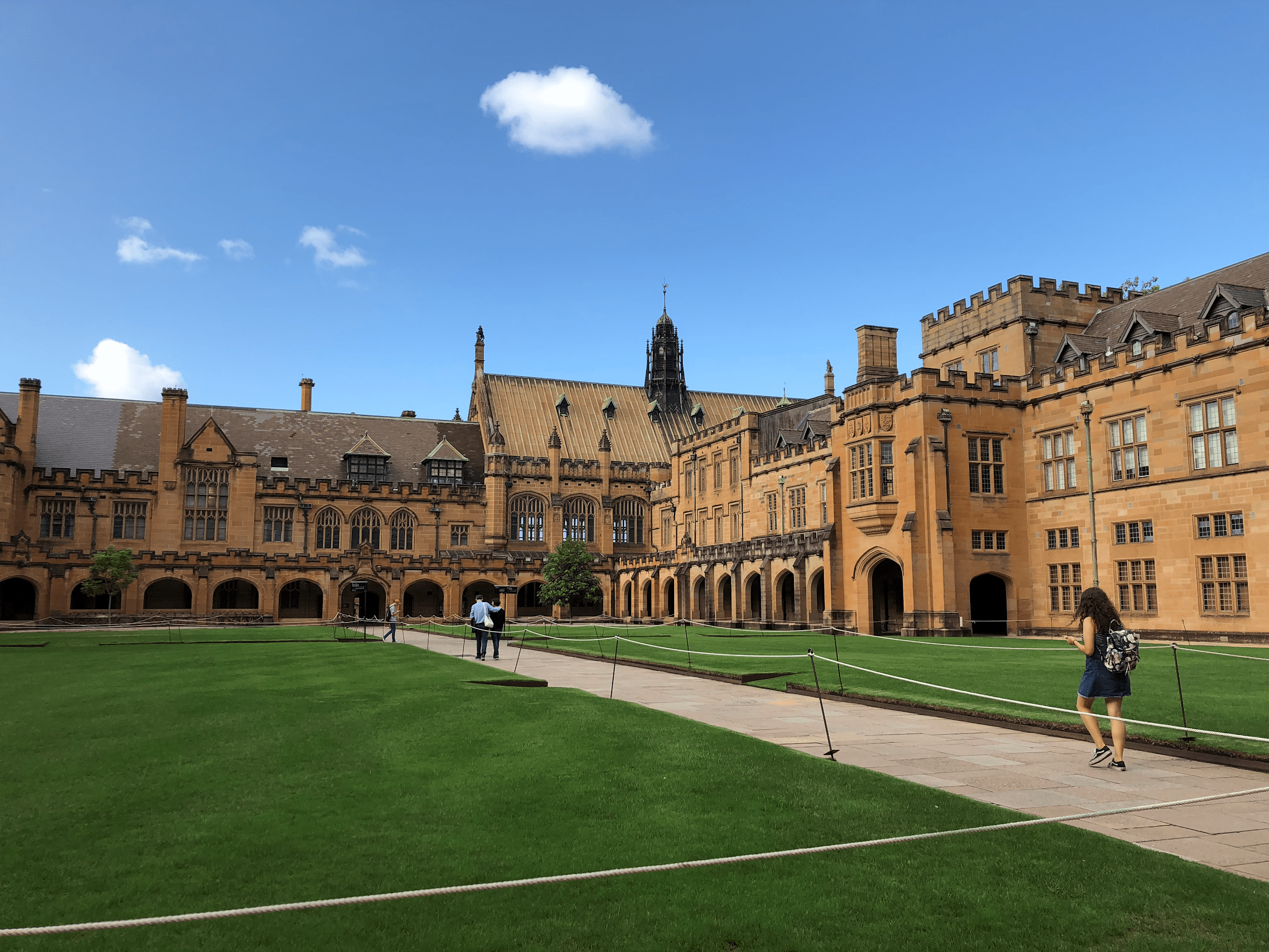 large old building with green grass on university of Sydney campus